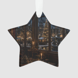 Enfeite de Estrela de Janela da Vila de Natal