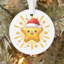 Enfeite de Estrela de Natal Fofo