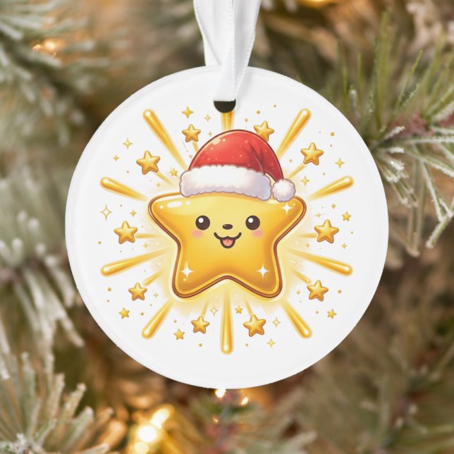 Enfeite de Estrela de Natal Fofo (Árvore)