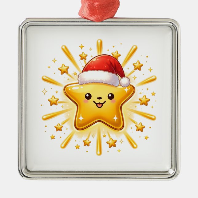 Enfeite de Estrela de Natal Fofo (Frente)