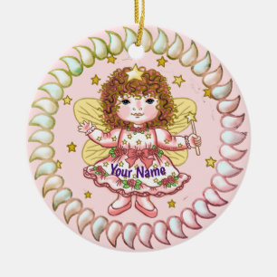 Enfeite de fada menina rosa