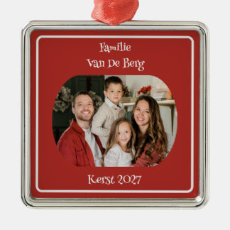 Enfeite de Família de Natal com Foto e Sobrenome