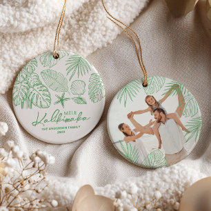 Enfeite de Família Mele Kalikimaka Tropical
