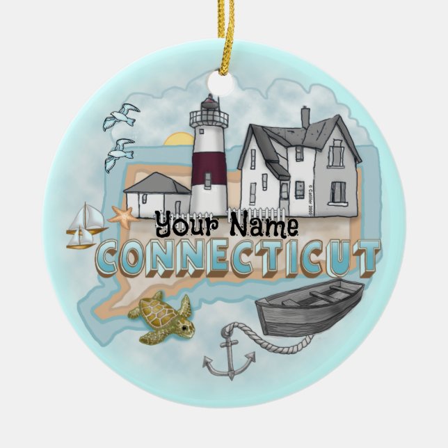 Enfeite de Farol de Connecticut (Frente)
