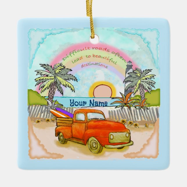 Enfeite de farol Truck Surfer (Frente)