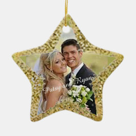 Enfeite de Favor de Casamento com Estrela Dourada