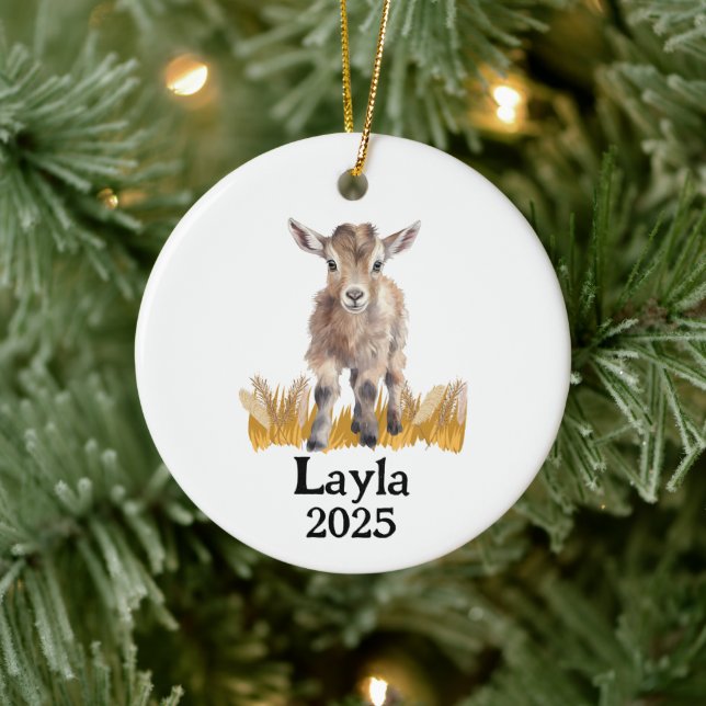 Enfeite de Fazenda Personalizado de Cabra 4H (Árvore)