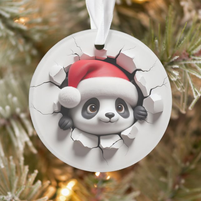 Enfeite de Férias de Panda Fofinho de Dois Lados (Árvore)