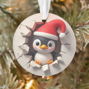 Enfeite de Férias Duplo de Pinguim Fofo