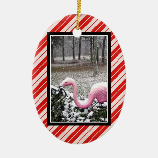 Enfeite de Flamingo de Feriado (Frente)