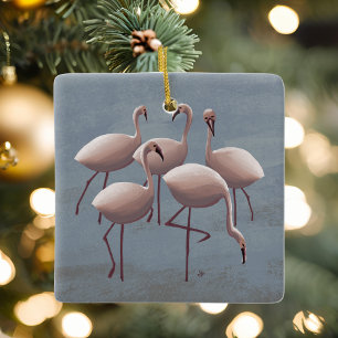 Enfeite de Flamingos Rosa Safari de Vida Selvagem