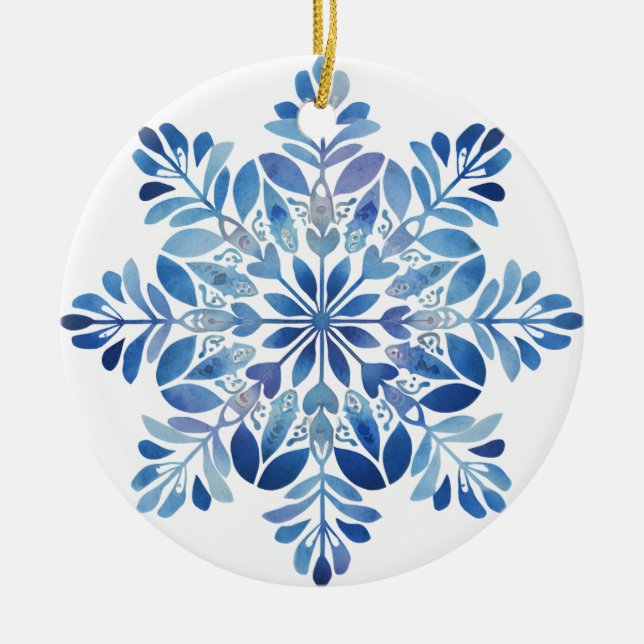 Enfeite de Floco de Neve de Abeto Azul | Natal Fol (Frente)