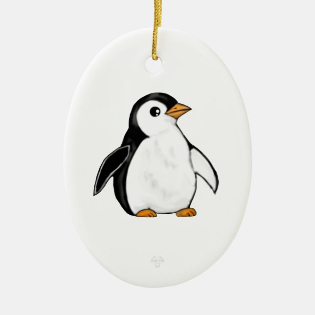 Enfeite de Floco de Neve de Pinguim Fofo e Gorduch (Frente)