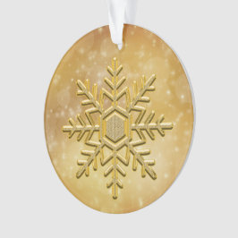 Enfeite de floco de neve em ouro elegante