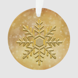 Enfeite de floco de neve em ouro elegante