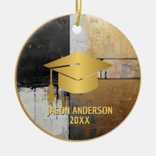 Enfeite de Formatura Personalizado Dourado e Preto