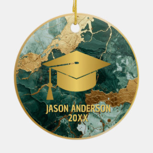 Enfeite de Formatura Personalizado Dourado e Verde