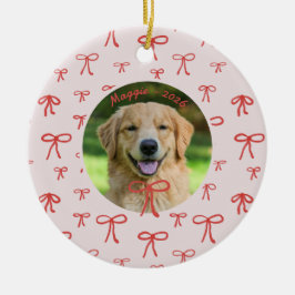 Enfeite de Foto de Animal com Laço Personalizado