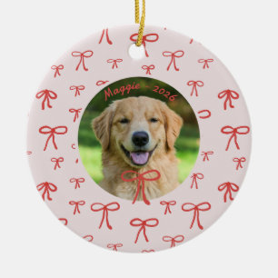 Enfeite de Foto de Animal com Laço Personalizado