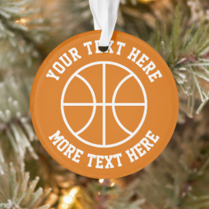 Enfeite de foto de árvore de Natal de basquete pre