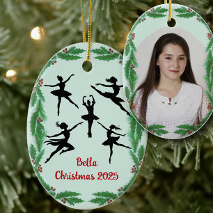 Enfeite de Foto de Bailarina de Ballet de Natal