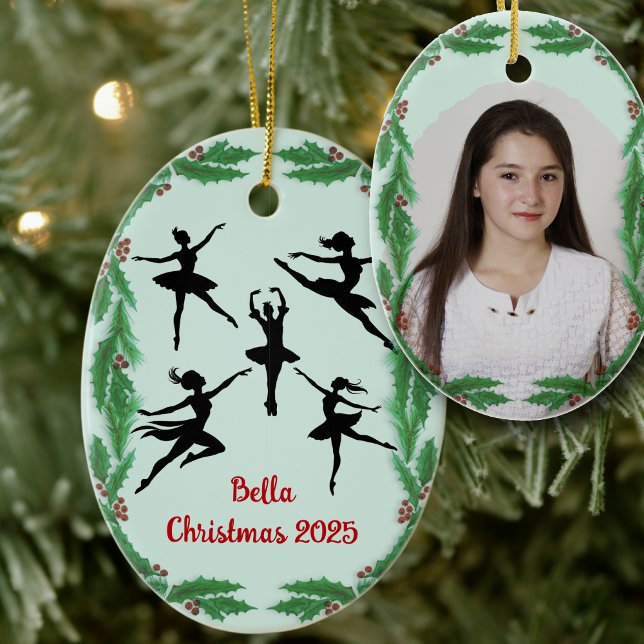 Enfeite de Foto de Bailarina de Ballet de Natal (Criador carregado)