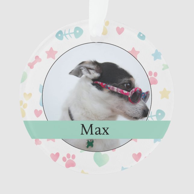 Enfeite de Foto de Cachorro Personalizado (Frente)