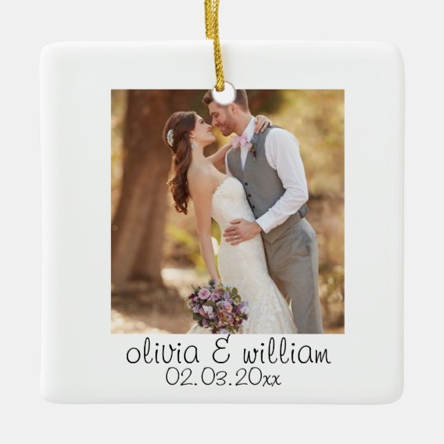 Enfeite de Foto de Casal Personalizado Presente Pe (Frente)