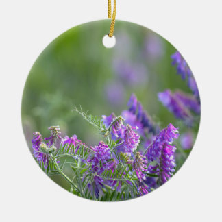 Enfeite de Foto de Flores Silvestres Roxas