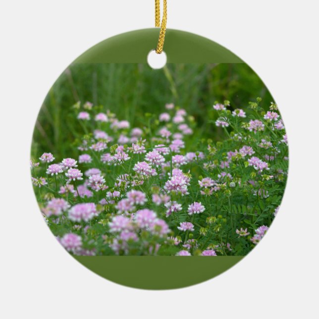 Enfeite de Foto de Flores Silvestres Roxas (Frente)