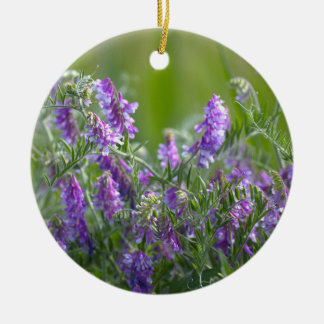 Enfeite de Foto de Flores Silvestres Roxas