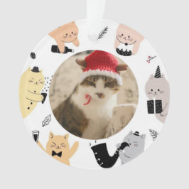 Enfeite de Foto de Gato Personalizado para Ano Nov