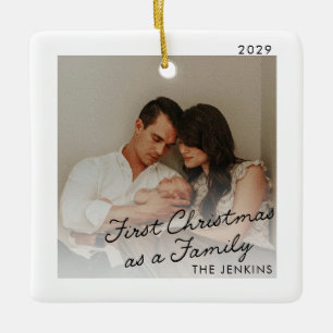 Enfeite de Foto de Natal Moderno para Primeira Fam