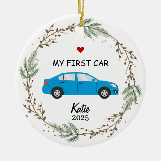 Enfeite de foto do primeiro carro personalizado, m (Frente)
