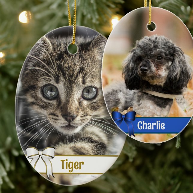Enfeite de Foto Dupla Face para Pets de Natal (Criador carregado)