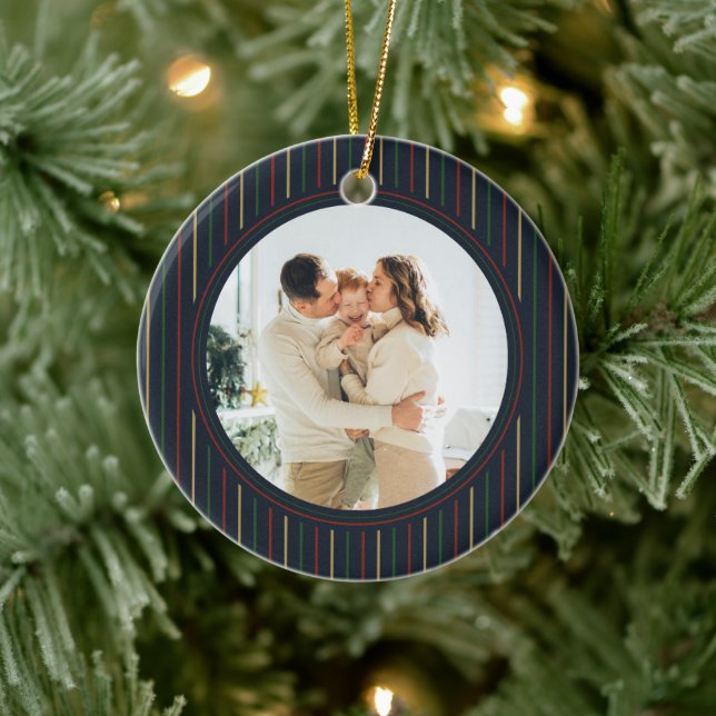 Enfeite de Foto Listrado de Natal (Árvore)
