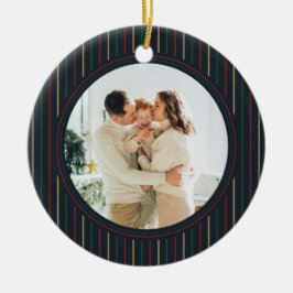 Enfeite de Foto Listrado de Natal