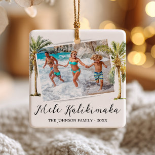 Enfeite de Foto Mele Kalikimaka Tropical