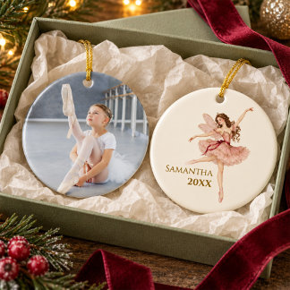 Enfeite de Foto Personalizado Bailarina Rosa Elega