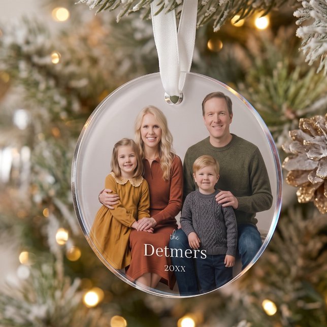 Enfeite de Foto Personalizado em Círculo de Acríli (Celebrate the year with family.)