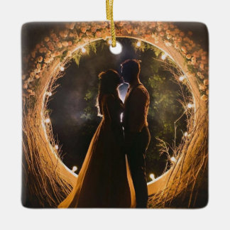 Enfeite de Foto Sr e Sra, Primeiro Natal Casados