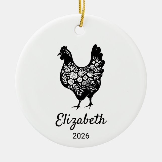 Enfeite de Galinha, Enfeite de Natal de Pássaro (Frente)