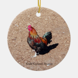 Enfeite de Galo de Ouro Cockerel