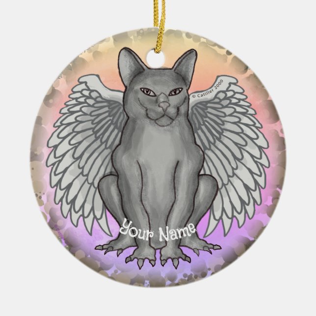 Enfeite de Gárgula de Gato (Frente)