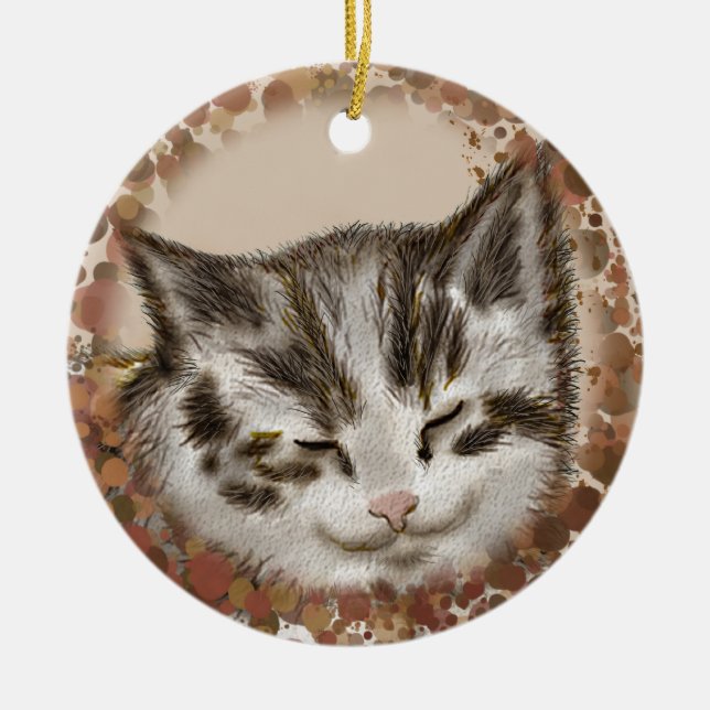 Enfeite de gato gatinho dormindo (Frente)