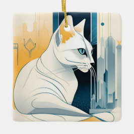 Enfeite de Gato Gráfico Art Deco