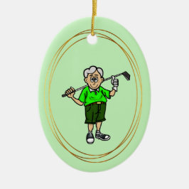 Enfeite de Golfista Masculino de Cabelo Grisalho M