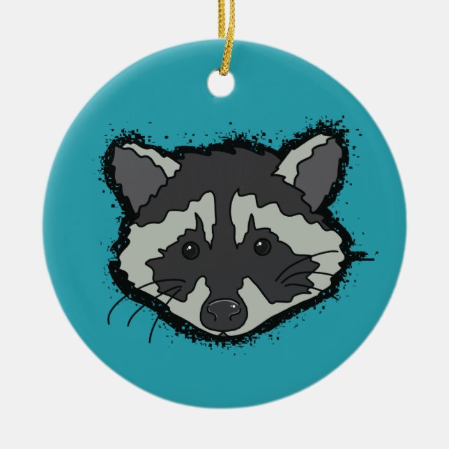 Enfeite de Guaxinim de Natal (Frente)
