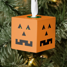 Enfeite de Halloween em Cubo de Madeira Jack O'Lan