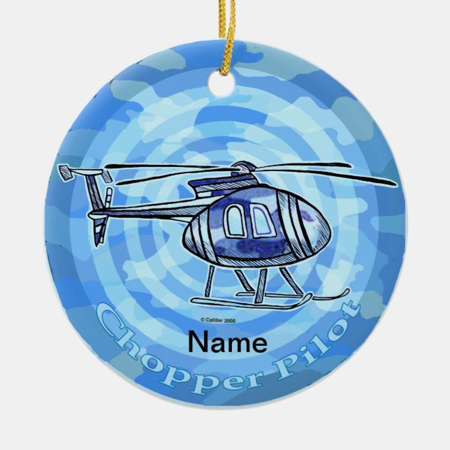 Enfeite de helicóptero do céu azul (Frente)